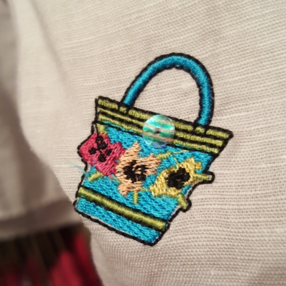 RICHARD MALCOLM ♡ Embroidered|Embellished Sequins Irish Linen Sleeveless Top S - Picture 11 of 12